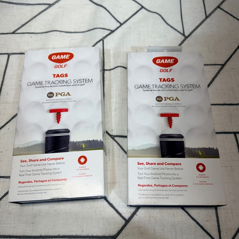 Game Golf Tags Game Tracking System Android White Red PGA Backed Lot of 2 NO APP